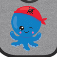 thumbnail image 4 of Inktastic Pirate Octopus, Blue Octopus With Red Pirate Hat Boys or Girls Baby Bib, 4 of 4