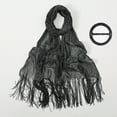 thumbnail image 4 of LEKODE Mardi Gras Shawl Shawls and Wraps for Evening Dresses Lightweight Shawl Scarves for Women Lightweight Ponchos for Women Gauze Scarf for Women Black One Size, 4 of 5