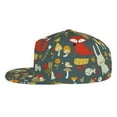 thumbnail image 3 of Gaeub Cute Animal Forest Flat Bill Snapback Hats Baseball Caps with Adjustable for Running Workouts and Outdoor Activities, 3 of 9