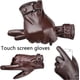 thumbnail image 4 of Homme en Cuir Gant, Hiver Chauds Mitaines Tactile Cachemire Doublure Gants pour Conduite, Textos, Moto, Noir, 4 of 5