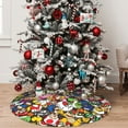 thumbnail image 5 of Saiise Christmas Tree Skirt 30" ,Xmas Tree Skirts with Mario N Pattern,Tree Mat for Indoor Outdoor Christmas Winter Holiday Party Indoor Decorations, 5 of 7