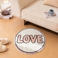 thumbnail image 3 of Valentines Day Doormat, Round Area Rug, 15 inch Small Washable Carpet, Circular Floor Mat with Love Design, Cute Home Decor for Bedroom Living Room Kitchen Dining Table Side Entryway Decor, 3 of 5