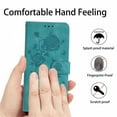 thumbnail image 6 of For IPhone 17 6.3" Rose Embossed Strong Magnetic Attachment/Closure, Card Slots/Pocket, PU Leather Flip Wallet Case ﻿,Green,For iPhone 17, 6 of 8
