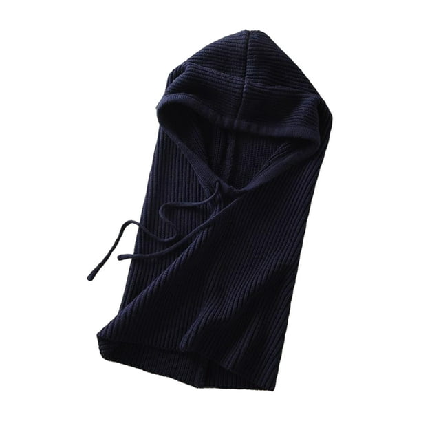 Qarigey Bufanda con capucha de punto para mujer, imprescindible para invierno, bufanda cálida con capucha, sombreros, gorro de punto con Sombreros Azul oscuro