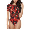 thumbnail image 1 of Fotbe Tomato Body de Mujer con Cuello Redondo y Mangas Cortas, Sin Mangas Ajustado, Suave, Cómodo y Básico-Large, 1 of 7