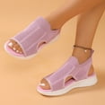 thumbnail image 5 of Hopeusnice Sandals for Women Non-Slip 100%Polyester Materials Summer And Fall Shoes Soft Breathable Flat Heel Trendy Women's Sandals Pumps Shoes Rubber Sole Vacation Shoes Hot Pink 39, 5 of 9