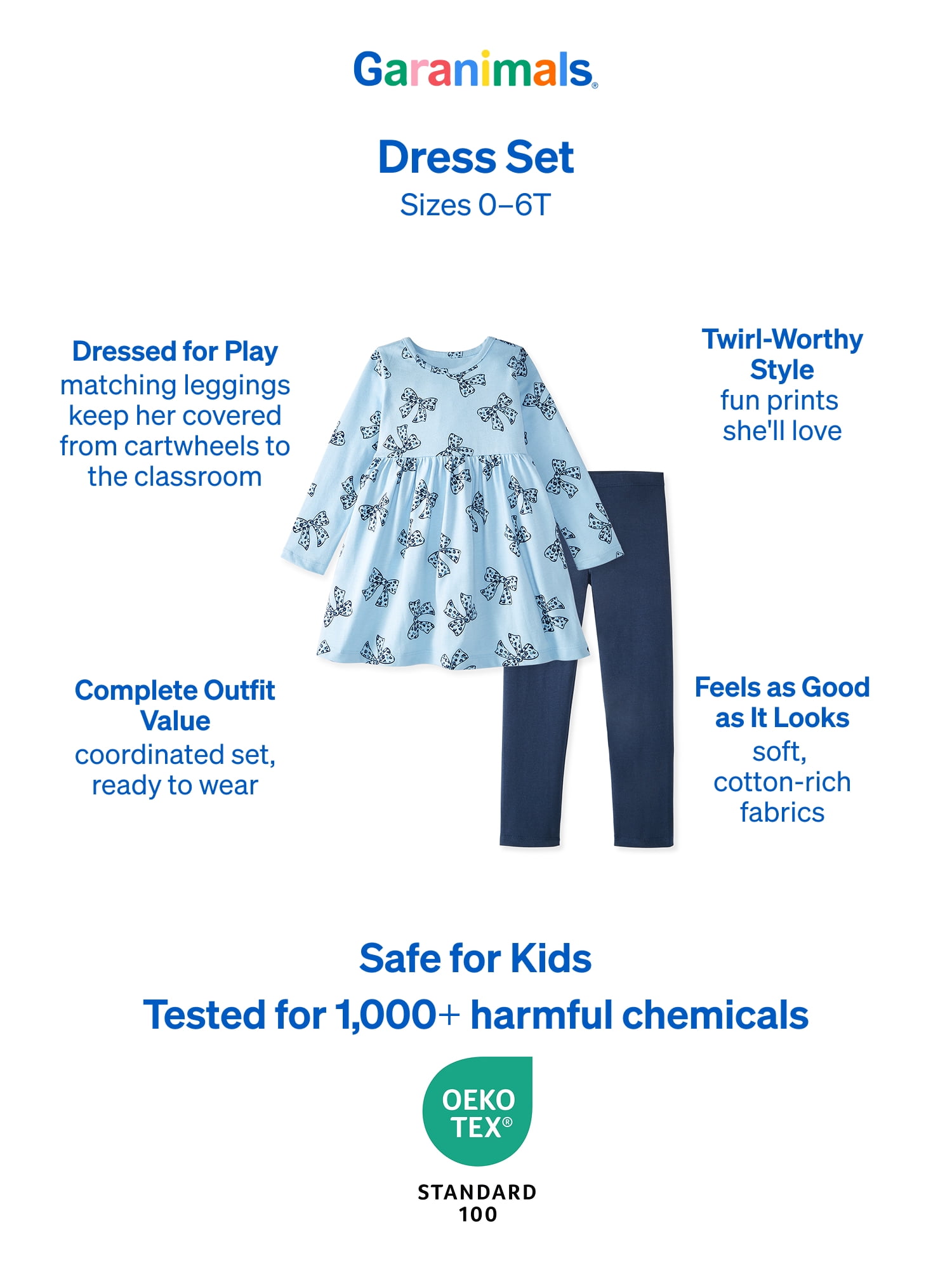 Garanimals Baby & Toddler Girl Dress 2-Piece Outfit Set, Sizes 0-6T