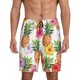 thumbnail image 1 of Balery Hawaiian Pineappl Pantalones cortos de pijama de punto de algodón para hombre con cinturilla y bolsillos-Small, 1 of 6