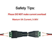 DAYKIT 10 Pairs 12V Male+Female 2.1x5.5MM DC Power Jack Plug Adapter Connector for CCTV Camera