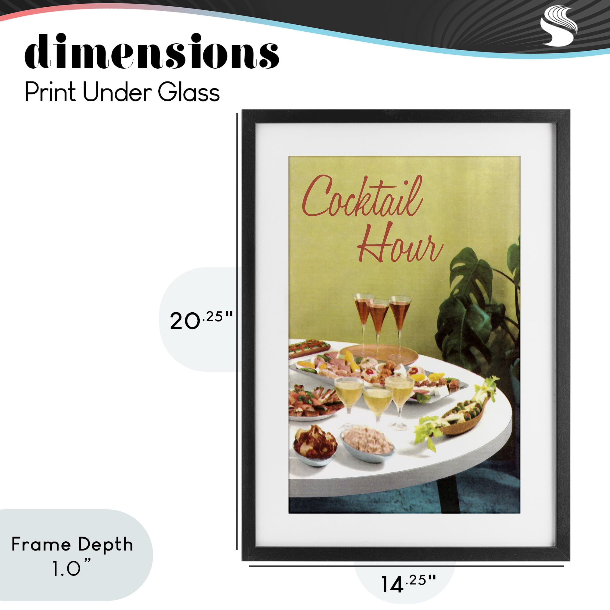 Stupell Industries Cocktail Hour Table Spread Black Framed Print Under Glass, design by Tim Wright