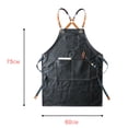 thumbnail image 4 of Aprons For Women With Pockets Heavy-duty PU Leather Aprons For Men With Pockets Nice For Barber Salon, Hair Stylist - Black, 4 of 6
