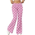 thumbnail image 2 of Mifsaly Women High Waisted Flare Yoga Pants Polka Dot Print Stretchy Bootcut Pant Casual Slim Fit Athletic Workout Leggings 2026 M, 2 of 7