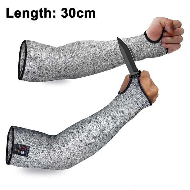 1 par de mangas de punto resistentes a los cortes Protección de las mangas resistentes a los cortes con ranura para el pulgar Ayuda a prevenir rasguños Rasguños Irritaciones en la piel Protección UV MFZFUKR 222569-1