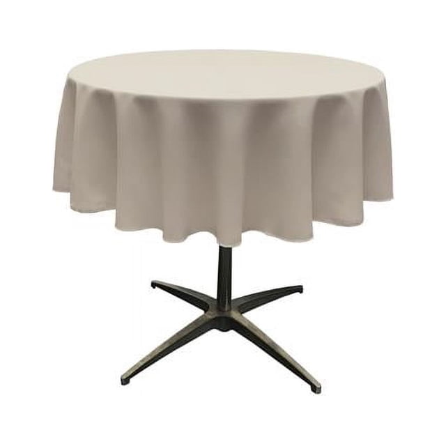Nappe en popeline de polyester LA Linen TCpop58R-GrayLgtP41, gris clair - 58 po Ronde