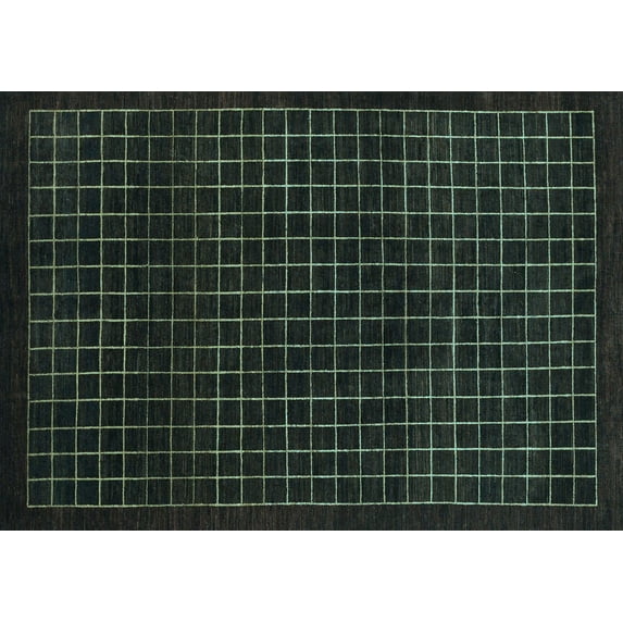 Ahgly Company Indoor Rectangle Abstract Light Blue Modern Area Rugs, 2' x 4'