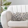 thumbnail image 5 of Gray Blue Leaf Plant Lumbar Pillow Covers 12X20 Inch Set of 2 Grey Tropical Fern Herbs Botanical Leaves Floral Decorative Pillow Cases Vintage Cushion Case Farmhouse Home Decor for Couch Sofa, 5 of 6