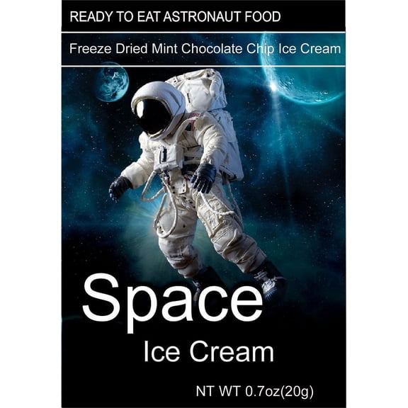 Space Ice Cream — "Mint Chocolate Chip", 5ct, Freeze-Dried Ice Cream — 20g/0.7oz 5 Packs