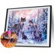 thumbnail image 2 of Taladro de diamante 5D pintura DIY Kits de lobo nevado decoración de diamantes de imitación de pared redonda completa Hugtrwg Para estrenar, 2 of 8