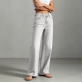 thumbnail image 6 of MXUIKV Jeans Women Relaxed Fitted Straight Leg High Waist Denim Pants Casual Trousers with Pockets(XX-Small,White), 6 of 7