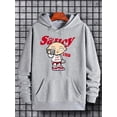 thumbnail image 3 of Hoodies For Men, 'Saucy' Print Hoodie, Sudadera con capucha casual para hombre con bolsillo canguro para primavera y otoño, como regalos, 3 of 4