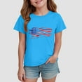 thumbnail image 2 of Gubotare 4th of July Shirts for Toddler Girls Toddlers Girls' Short Sleeve T Shirt Summer Toddlers Girls' T Shirt with Round Neck (Blue,Size 11-12 Years), 2 of 3