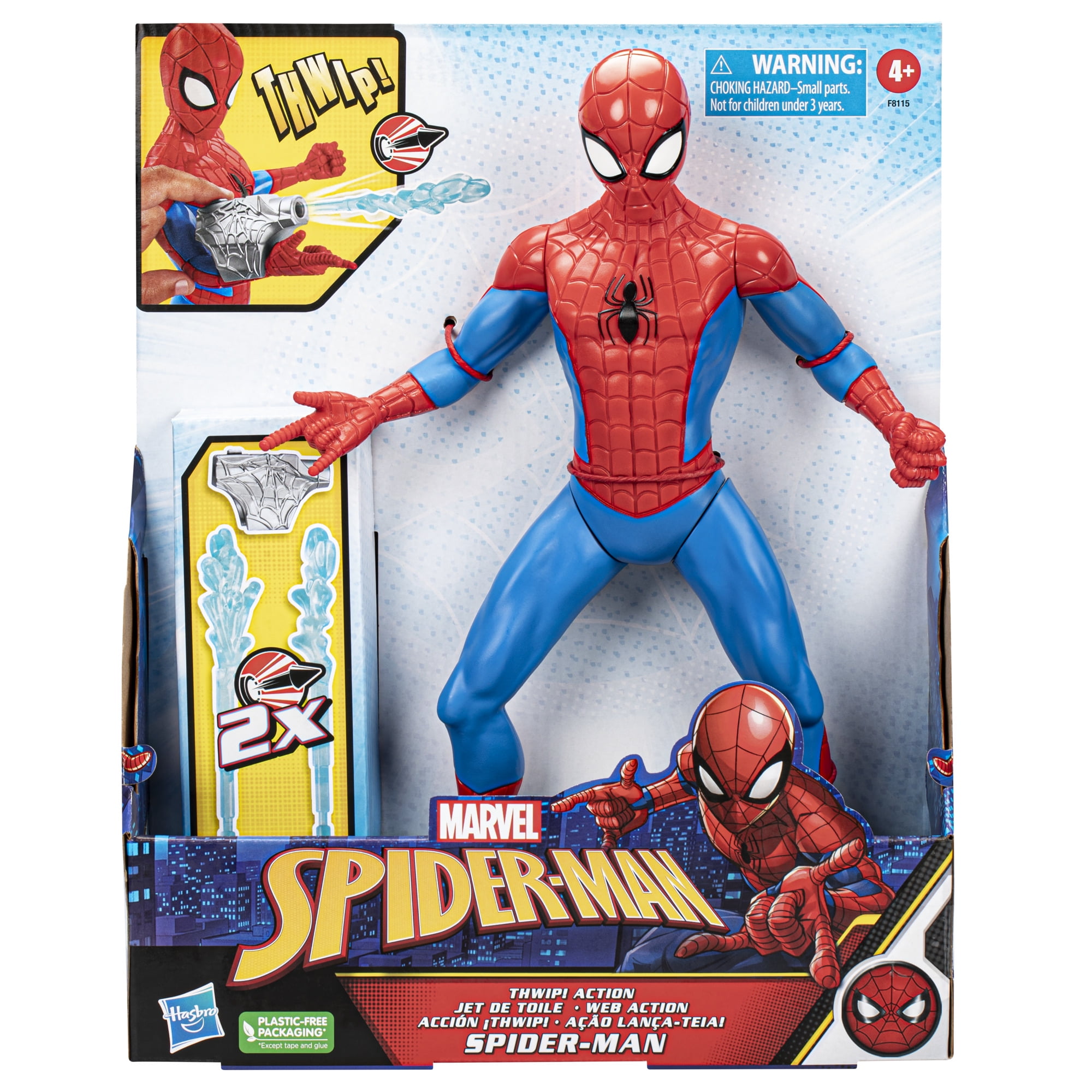 Marvel SpiderMan Thwip 13InchScale Action Figure, Super Hero Toy for Kids Ages 5 and Up  (图2)