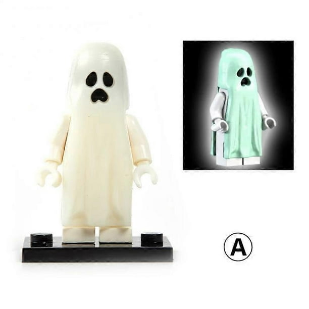 Ghost Model Action Figures Smiling Horror Halloween Series Building Blocks Luminous