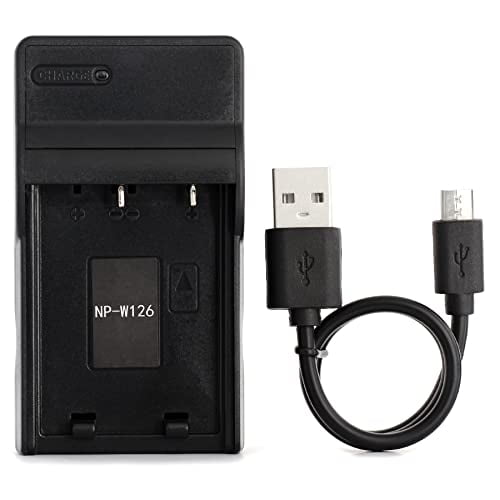 Cargador USB NP-W126 Norifon para cámaras Fujifilm FinePix HS30 HS30EXR HS33EXR HS35EXR HS50EXR X-A1 X-E1 X-E2 X-M1 X-Pro1 X-T1 X-T10