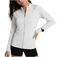 thumbnail image 5 of Vinsonshop Women's Outdoor Sun Protection Jacket UPF 50+ Lightweight Athletic Full Zip Long Sleeve Hiking Shirt with Pockets White L, 5 of 7