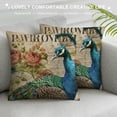 thumbnail image 3 of Orinice Peacock Feathers Graphic Decorative Throw Pillow Cover for Home Couch Living Room Bed Sofa, Cotton Linen Cushion Case, Printed on Both Sides, 1PC 22x22in, 3 of 5