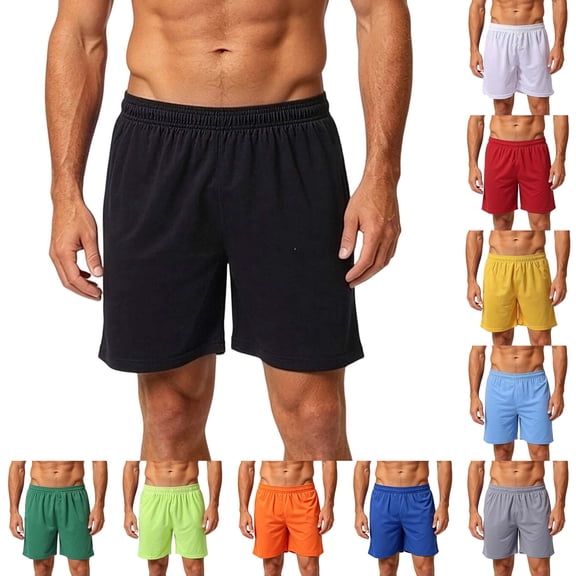 DYTTDG Men's Quick Dry Athletic Shorts | Lightweight Solid Elastic Waist Sport Shorts for Gym, Running, Basketball & Soccer Summer Casual Active Wear