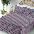 thumbnail image 3 of Ambesonne Psychedelic Fitted & Flat Sheet with Sham 3 Pcs Set, Trippy Blossoming Boho, Twin, Dark Lavender Hot Pink, 3 of 5