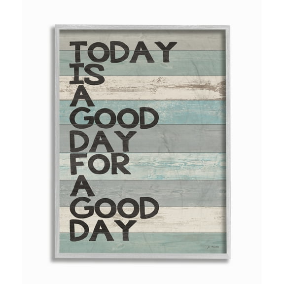 The Stupell Home Decor A Good Day for a Good Day Gray Framed Texturized Art