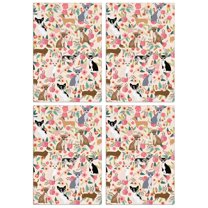 4 Pcs Funny Kitchen Towels,Chihuahua and Flower Florals Microfiber Dish Towels,Kitchen Tea Towels,Kitchen Towel Set (18" X 26")