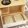 thumbnail image 6 of NARTRU Large Cat Litter Box Enclosure Furniture with Drawer and Runway Litter Filter for Litter Boxes,Oak, 6 of 7
