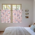 thumbnail image 3 of Easter Bunny Kitchen Curtain for Berdoom Living Room Cafe 54 Inch Length, Spring Purple Flower Rustic Rabbit Pink Tiers Curtains Light Filtering Drapes Rod Pocket Window Treatment 2 Panels 52"Wx54"L, 3 of 8