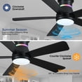 thumbnail image 4 of Ventilador de techo Surtime de 46" negro con LED RGB y montaje al ras, 4 of 8