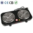 thumbnail image 2 of Portable 2000W Electric Double Burner 110V Hot Plate Heating Cooktop Camping Dorm Stove Cooker with Plug, 2 of 8