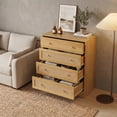 thumbnail image 3 of iooHug Modern Rattan 5-Drawer Dresser, 39.4" Wide Chest of Drawers for Bedroom, Living Room, Hallway.(Natural), 3 of 6