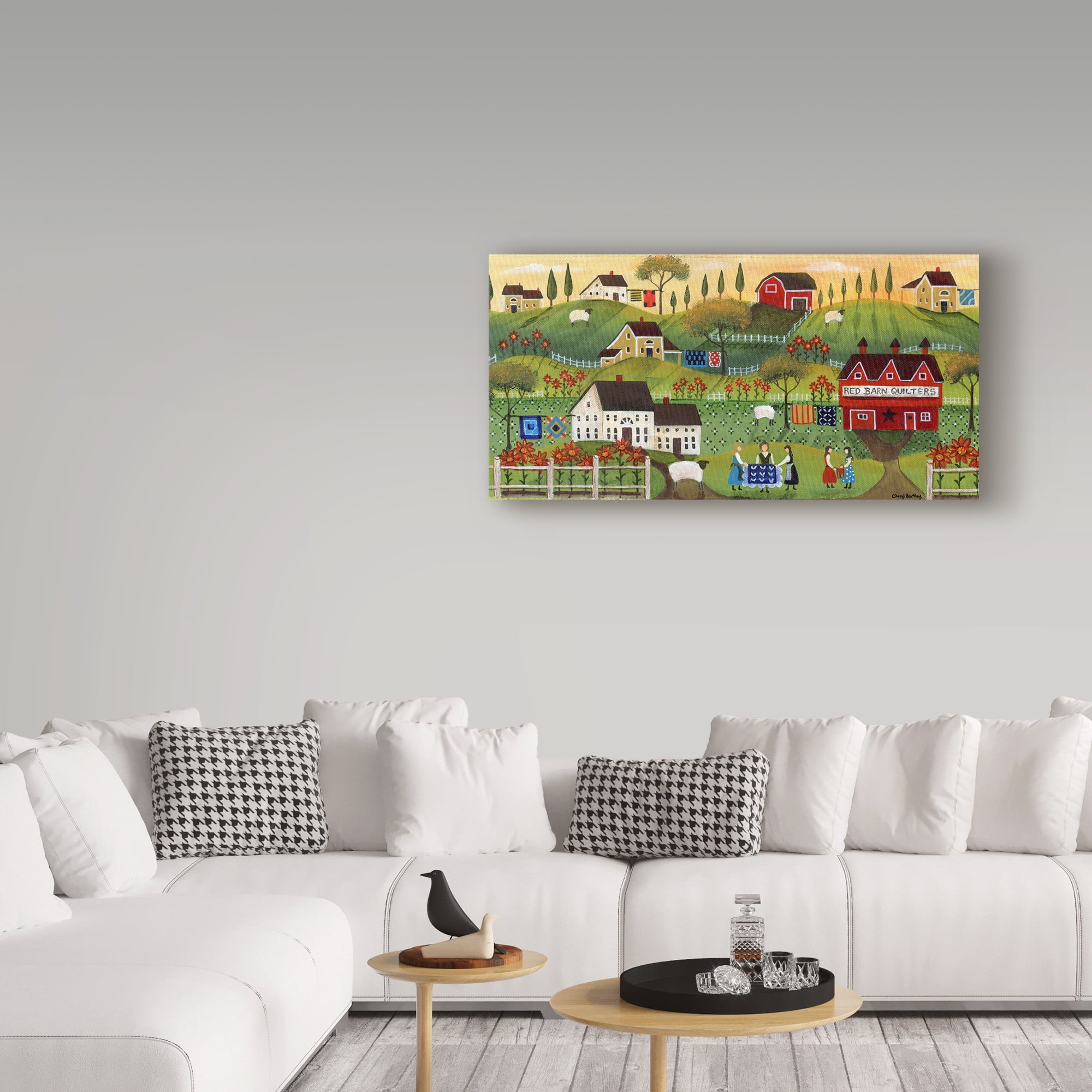 Trademark Fine Art 'Red Barn Quilters 2' Canvas Art by Cheryl Bartley