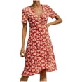 thumbnail image 1 of Fridja Womens V-Cou à Manches Courtes Dentelle Partie Plage Imprimé Floral Robe, 1 of 8