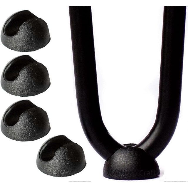 ZHAOCHENG Paquete de 10 protectores de silicona para patas de muebles con forma de horquilla, color negro, 10 mm