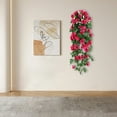 thumbnail image 6 of Simulated Rose Wall Hanging Set | Artificial Flowers Rattan Decor | White Red Green Purple Pink | 35cm Fake Roses with Iron Planter | Home Garden Mall Decorations, 6 of 7