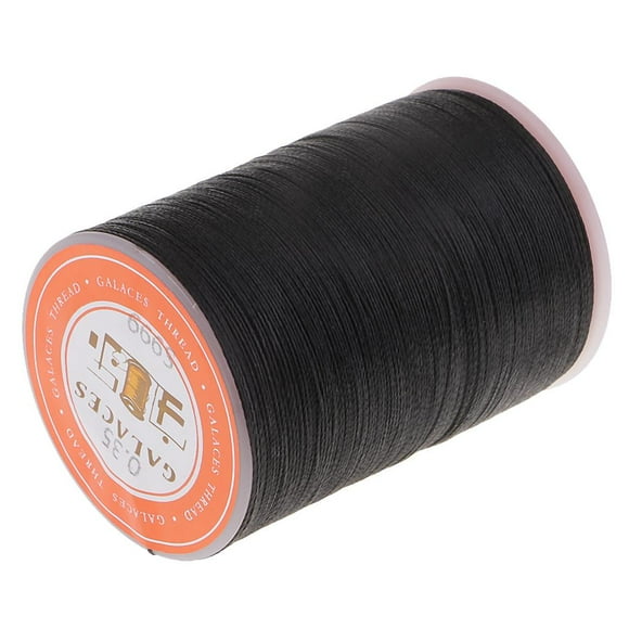 Hilo trenzado de poliéster encerado de 300 m y 0,35 mm para pulseras de macramé Negro
