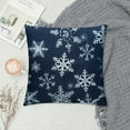 thumbnail image 2 of MLJA Dark Blue Decorative Throw Pillow Covers 16x16 Inch for Couch Sofa Living Room Bed, Soft Christmas Snowflakes Print Throw Pillows Cases Set Cushion Cover Pack of, 2 of 5