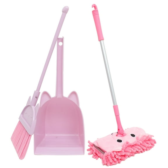 BESTYASH Toddler Cleaning Set with Yellow Plastic Hard Bristle Broom and Brush - 1 Set for Kids