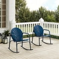 thumbnail image 3 of Crosley Furniture Fauteuil Berçant en Métal Griffith, Fini Bleu Marine Lustré (Ensemble de 2), 3 of 7