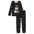 thumbnail image 2 of Renewold Christmas Family Pajama Nightwear for Walking Jogger Cute Snowman Snowflake Home Indoor Outfits Size 2XL 2pcs Warmth Men Long Sleeve Pjs Tee Sweatpants Set, 2 of 5