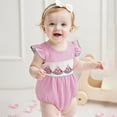 thumbnail image 2 of Coerni My First Easter Baby Girl Outfit New Born Smock Bubble Romper Ruffle Bodysuit Princess Onesie Jumpsuit Coming Home Outfit, 2 of 9
