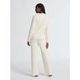 thumbnail image 2 of Joyspun Women's Cozy Ribbed Crewneck Top and Wide-Leg Pants Set, 2-Piece, Sizes XS-3X, 2 of 4